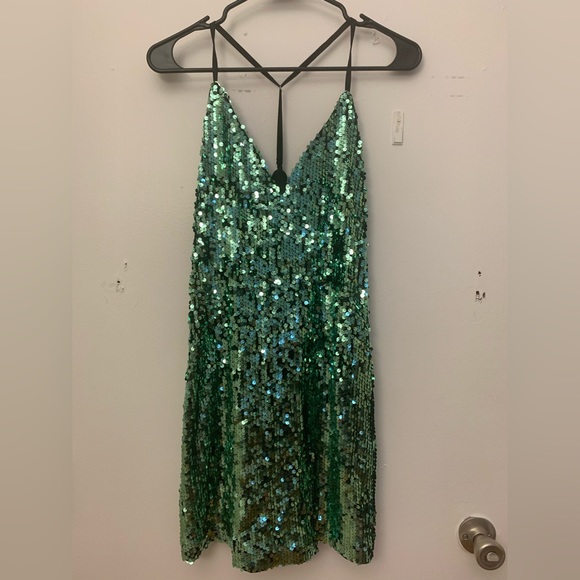 Lulus green sequin dress - Picture 1 of 4